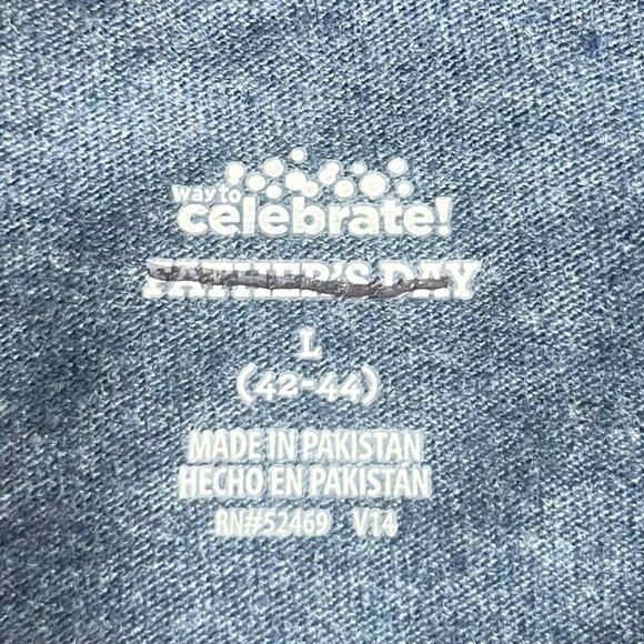 Worlds Greatest No.1 Papa Graphic Tshirt Fathers Day Gift Blue Size Large - Picture 6 of 7